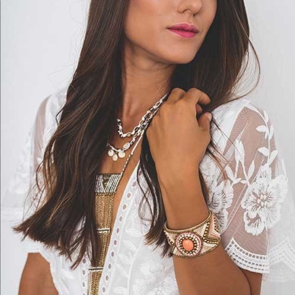 Boho layered tassel chain drop necklace NWT - Picture 2 of 2